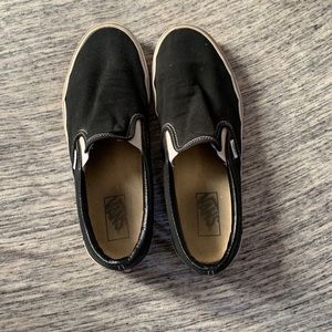 Black slip on vans (men’s 9.5 & women’s 11)